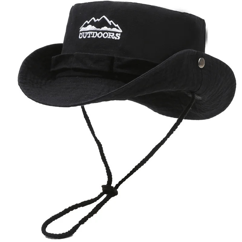 Summer Men Bucket Hat Outdoor UV Protection Wide Brim Breathable Panama Hunting Hiking Caps Fisherman Hats Beach Sunscreen Cap