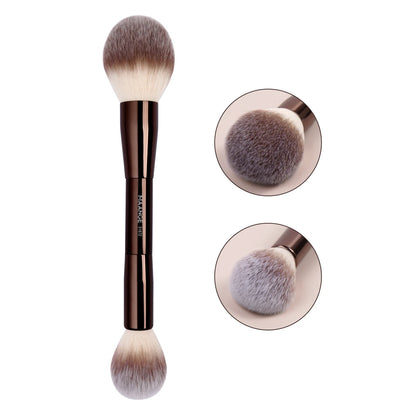 Doppelseitiger Make-up Pinsel – Vielseitiger Pinsel für Foundation, Puder, Concealer, Rouge und Bronzer mit weichen Fasern