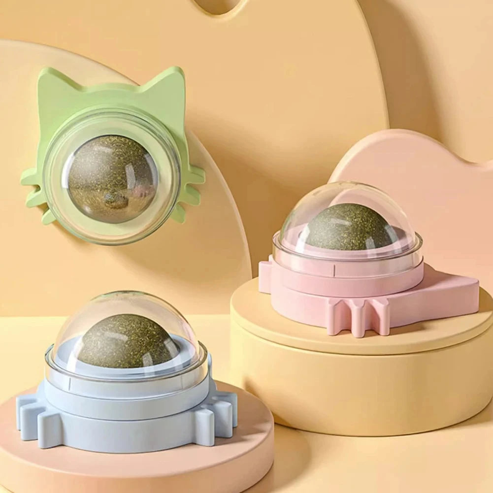 Drehbares Katzenminze-Spielzeug – Schleck- und Beißspielzeug zur Zahnpflege für Wohnungskatzen