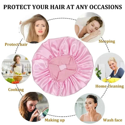 Satin-Lockenband-Set mit Haube – hitzefrei, weich und ideal für schonende Locken über Nacht ohne Stylingstress.