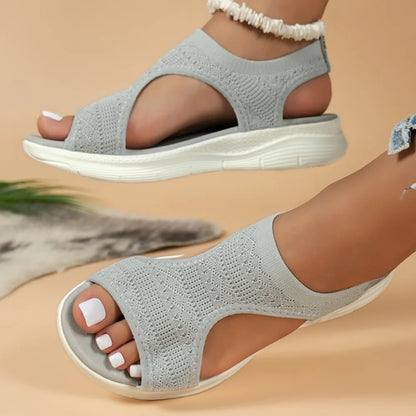Offene Plateau-Sandalen mit Mesh – leicht, luftig und ideal für Alltag und Freizeit