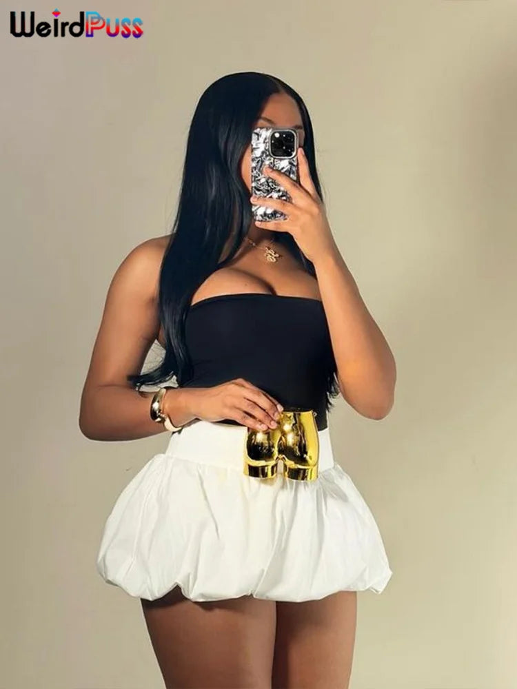 Ballon-Minirock – Trendiger Y2K-Rock mit Taillenbund im ausgefallenen Streetwear-Stil