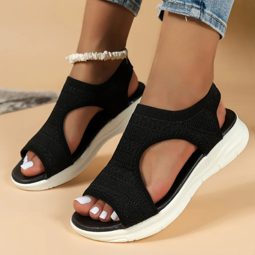 Offene Plateau-Sandalen mit Mesh – leicht, luftig und ideal für Alltag und Freizeit