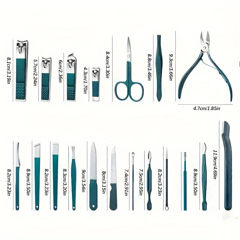 Maniküre & Pediküre Set – Hochwertiges Edelstahl-Set mit 7/10/12/18 Teilen inklusive Nagelknipser, im praktischen Reiseetui