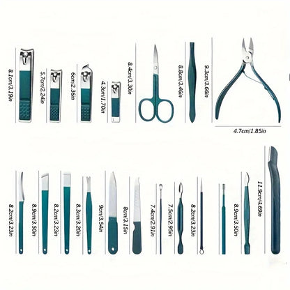 Maniküre & Pediküre Set – Hochwertiges Edelstahl-Set mit 7/10/12/18 Teilen inklusive Nagelknipser, im praktischen Reiseetui