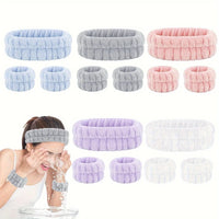 Coral Velvet Facial High-elastic Makeup Hairband Face Wash Wristband Set - Face Wash, Facial Mask, Skin Care