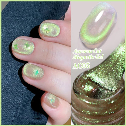 BORN PRETTY 10ml Aurora Cat Eye Gel – magnetischer Glanz mit märchenhaftem Schimmer, UV-Soak-Off für funkelnde Nail-Art-Looks.
