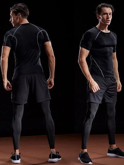 Elastisches Kompressionsshirt für den Sommer – schnelltrocknend, atmungsaktiv und ideal für Running, Workout oder Gym.