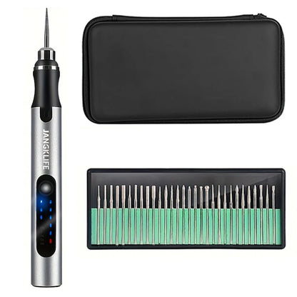 Kabelloses USB-Rotationswerkzeug-Set – kompakter Gravurstift für Holz, Metall, Glas & Schmuck, ideal für präzises DIY & Handwerk.