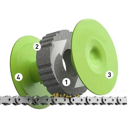 Tragbares Kettenöl-Werkzeug mit Roller – einfaches Schmieren & Reinigen für reibungslose Fahrradpflege unterwegs.