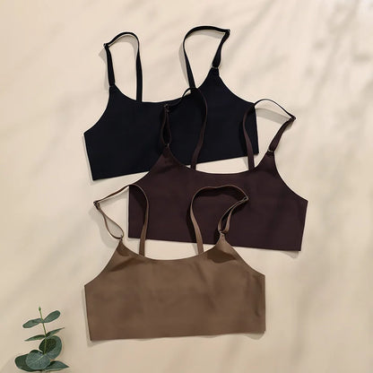Nahtloses Ice-Silk Wäscheset – Bequemer, drahtloser BH & Slip im modernen Design