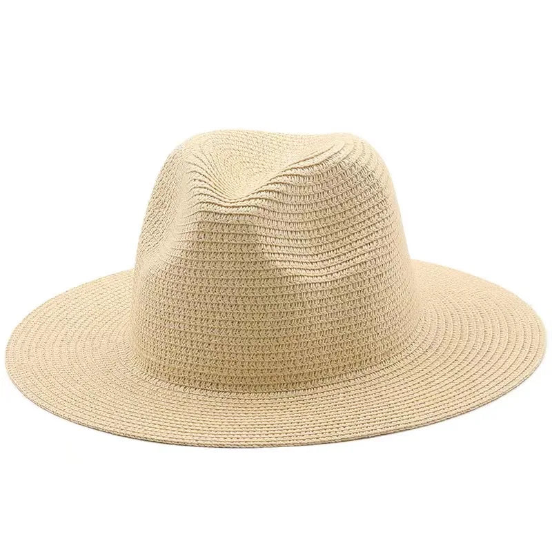 Großer Panama-Strohhut mit breiter Krempe – unisex, luftig und ideal für Sommer, Strand & UV-Schutz mit stilvollem Fedora-Design.
