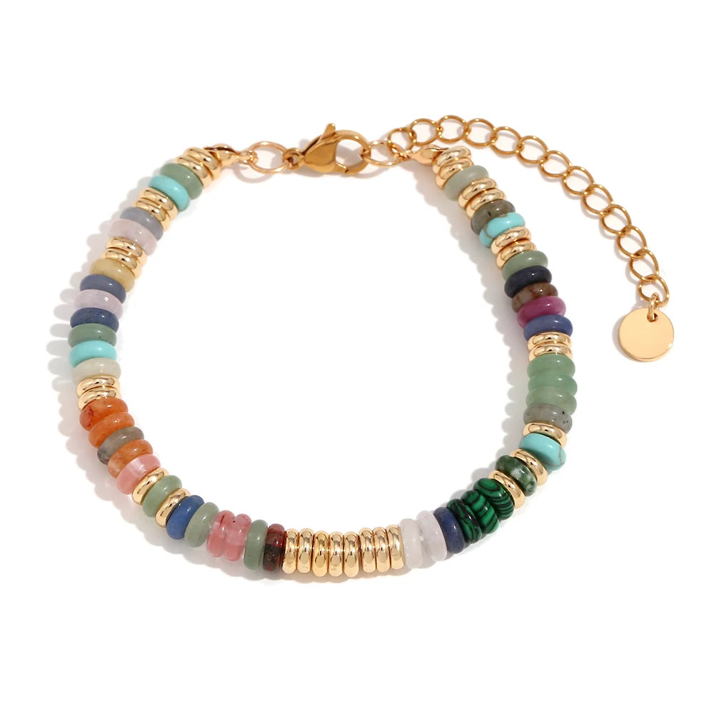 MamacitaSlay Armband mit Jade, Tigerauge, Howlith, Malachit & Achat – stilvoller Mix aus Natursteinen für Glück, Balance & Gesundheit.