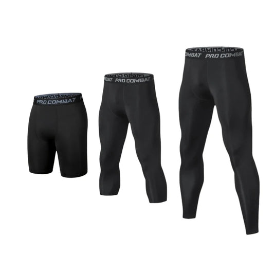 Schnelltrocknende Kompressionsleggings für Männer – eng anliegend, atmungsaktiv und perfekt als Baselayer fürs Training oder Laufen.