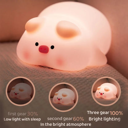 Löwen-Nachtlicht, dimmbar in 3 Stufen und wiederaufladbar – ideal fürs Bett oder Schlafzimmer.