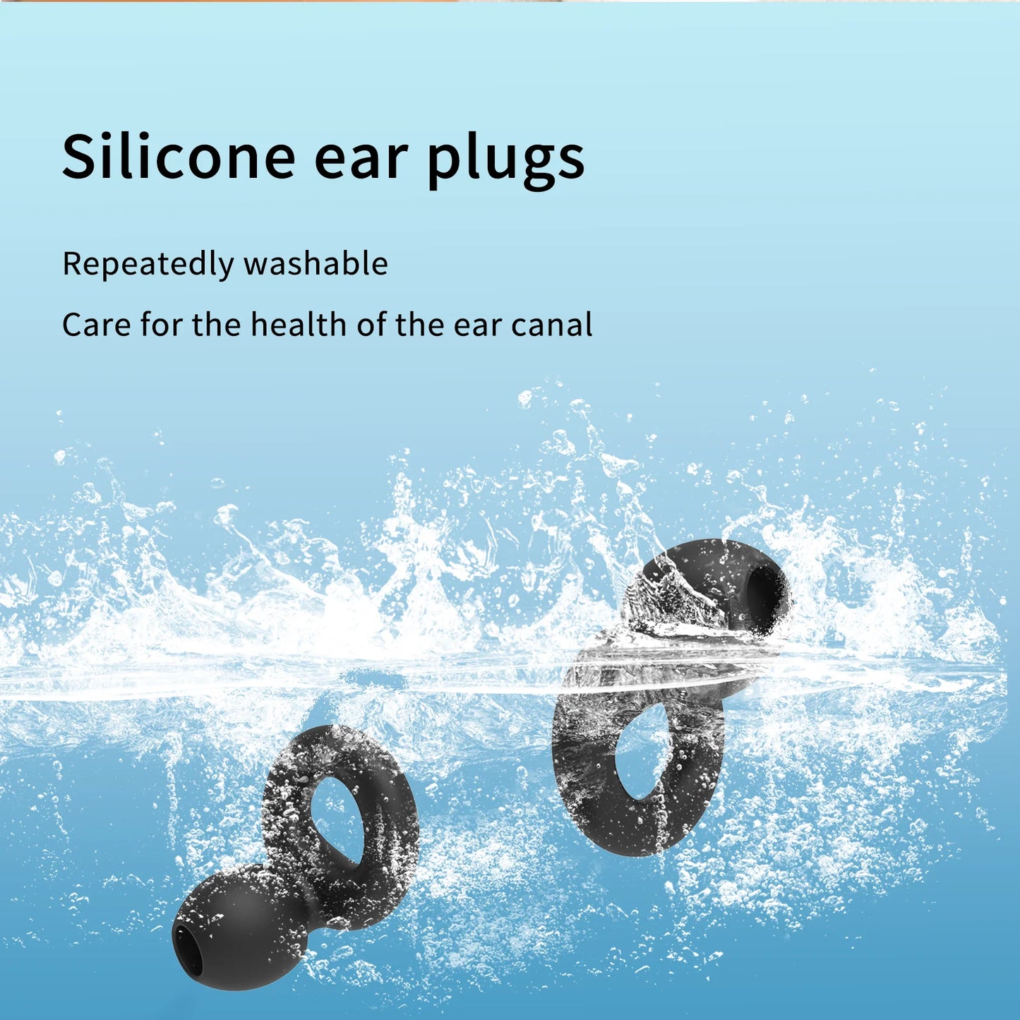 Bouchons d'oreilles en silicone avec réduction de bruit – insonorisés, confortables et idéaux pour nager, dormir ou pour un repos ininterrompu.