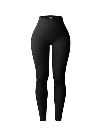 Nahtlose Sportleggings – Hochtailliert mit figurformendem Design und elastischem Rippmaterial