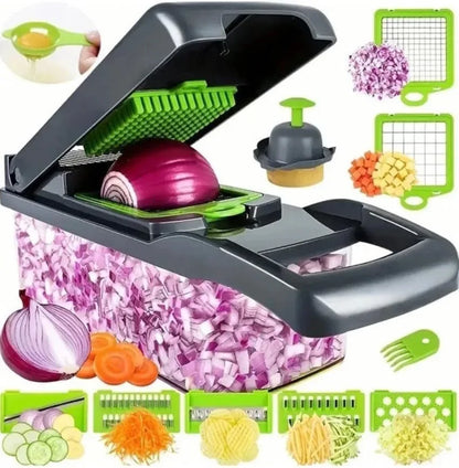 Multifunktionaler Gemüseschneider – 14/16-in-1 Slicer, Dicer & Reibe mit Griff für die Küche