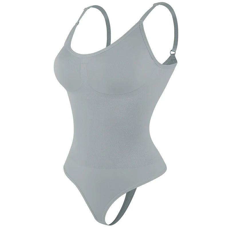 "Form-fitting bodysuit with thong cut – soft, figure-hugging, and ideal for a smooth silhouette under any outfit."