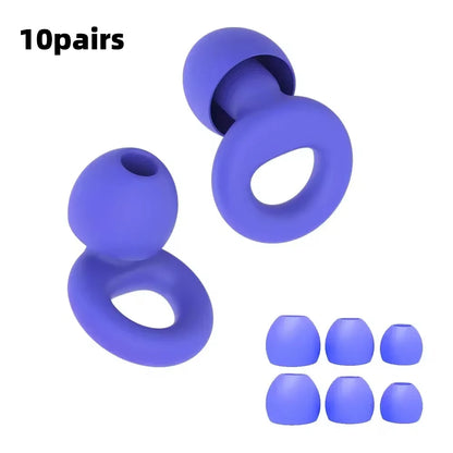 Bouchons d'oreilles en silicone avec réduction de bruit – insonorisés, confortables et idéaux pour nager, dormir ou pour un repos ininterrompu.