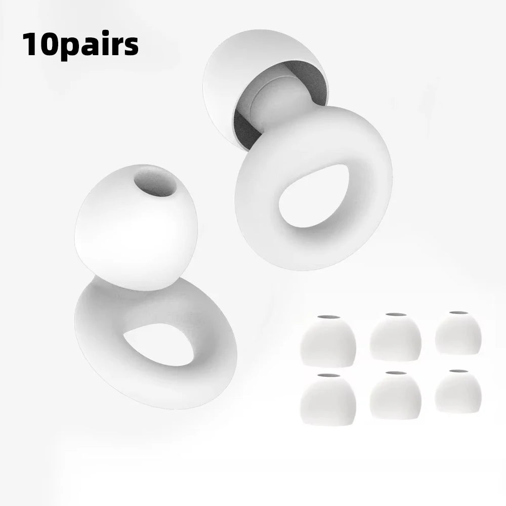 Bouchons d'oreilles en silicone avec réduction de bruit – insonorisés, confortables et idéaux pour nager, dormir ou pour un repos ininterrompu.