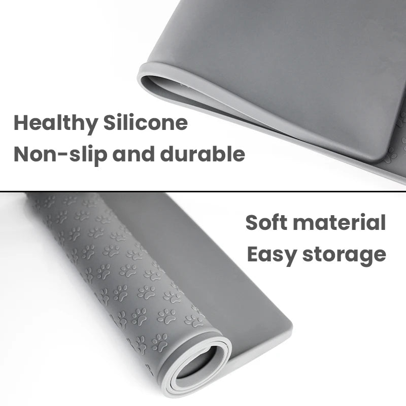 Wasserdichte Fressnapf-Unterlage – Rutschfeste Silikonmatte für Hunde- und Katzennäpfe