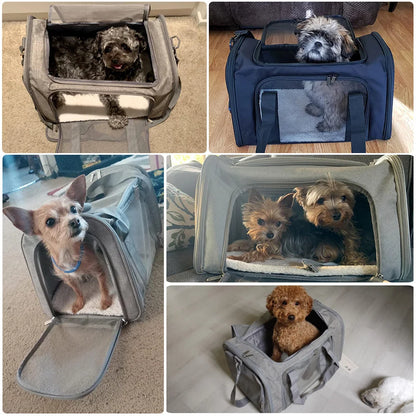 Haustier-Tragetasche – Weicher, airline-tauglicher Rucksack für Hunde und Katzen