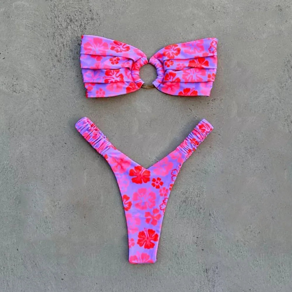 Push-Up Bikini-Set – Sexy Brazilian-Design mit Tanga & trendigen Mustern