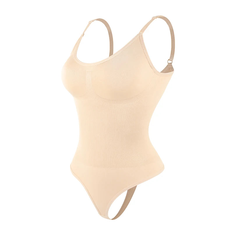 "Form-fitting bodysuit with thong cut – soft, figure-hugging, and ideal for a smooth silhouette under any outfit."