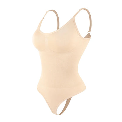 "Form-fitting bodysuit with thong cut – soft, figure-hugging, and ideal for a smooth silhouette under any outfit."