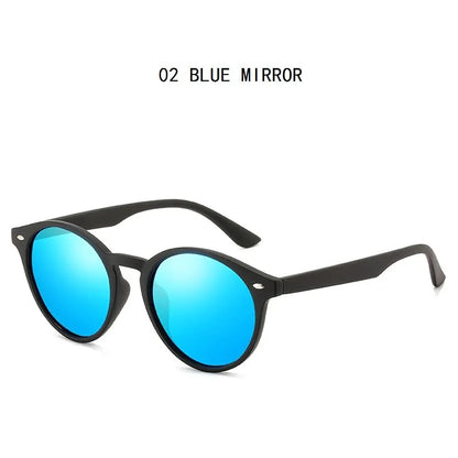 Klassische runde Polarisations-Sonnenbrille im Vintage-Design – unisex, UV400-Schutz, ideal für Reisen, Autofahren & stylische Alltagslooks.