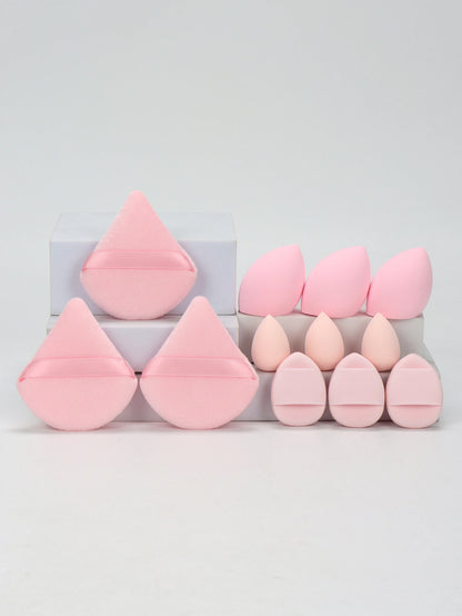 12-teiliges Make-up-Schwämmchen-Set – enthält Puderpuffs, Mini-Air-Cushion-Puffs, Beauty-Eier & Mini-Schwämme für vielseitiges Schminken.