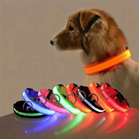 Leuchtende LED-Hundeleine – Sicherheits-Nylon-Halsband mit Glow-in-the-Dark Effekt
