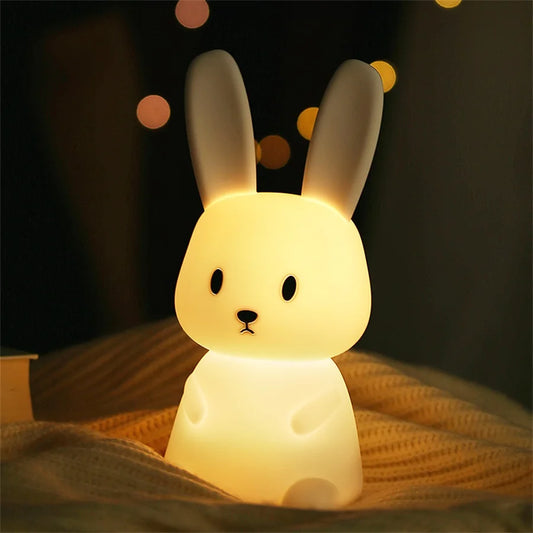 Nachtlicht Hase mit LED – dimmbar, USB-aufladbar und ideal fürs Einschlafen im Kinderzimmer