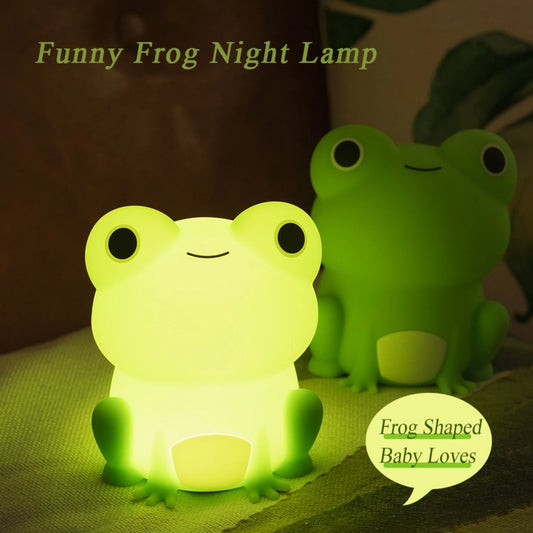 Nachtlicht Frosch mit Timer und Farbwechsel – weich, dimmbar und per USB aufladbar für gemütliche Nächte