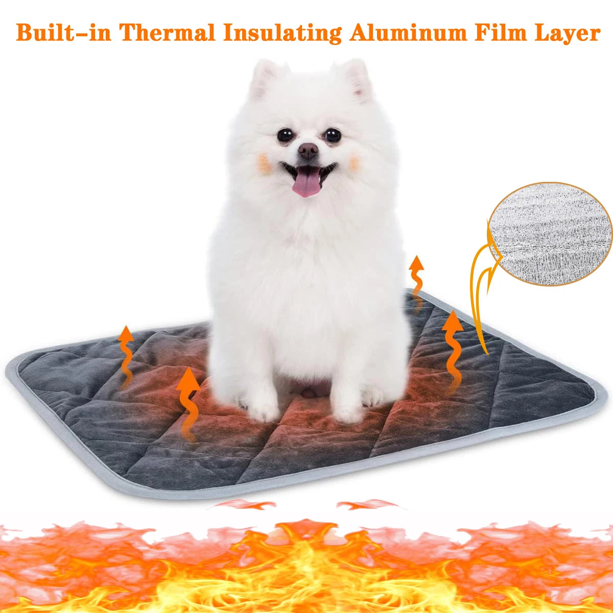 Tapis pour animaux auto-chauffant – Tapis chauffant lavable et antidérapant pour petits et moyens chiens et chats