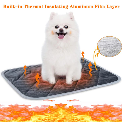 Tapis pour animaux auto-chauffant – Tapis chauffant lavable et antidérapant pour petits et moyens chiens et chats