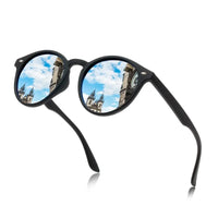 Klassische runde Polarisations-Sonnenbrille im Vintage-Design – unisex, UV400-Schutz, ideal für Reisen, Autofahren & stylische Alltagslooks.