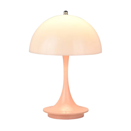 Kompakte Pilz-Tischlampe mit USB-Ladung & Touch-Dimmung – blütenknospenförmiges Design, ideal als dekoratives Nachtlicht im Schlafzimmer.