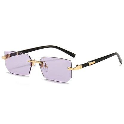 Modische randlose Rechteck-Sonnenbrille – unisex, leicht & stylisch, ideal für Sommer, Reisen oder trendige Alltagslooks.