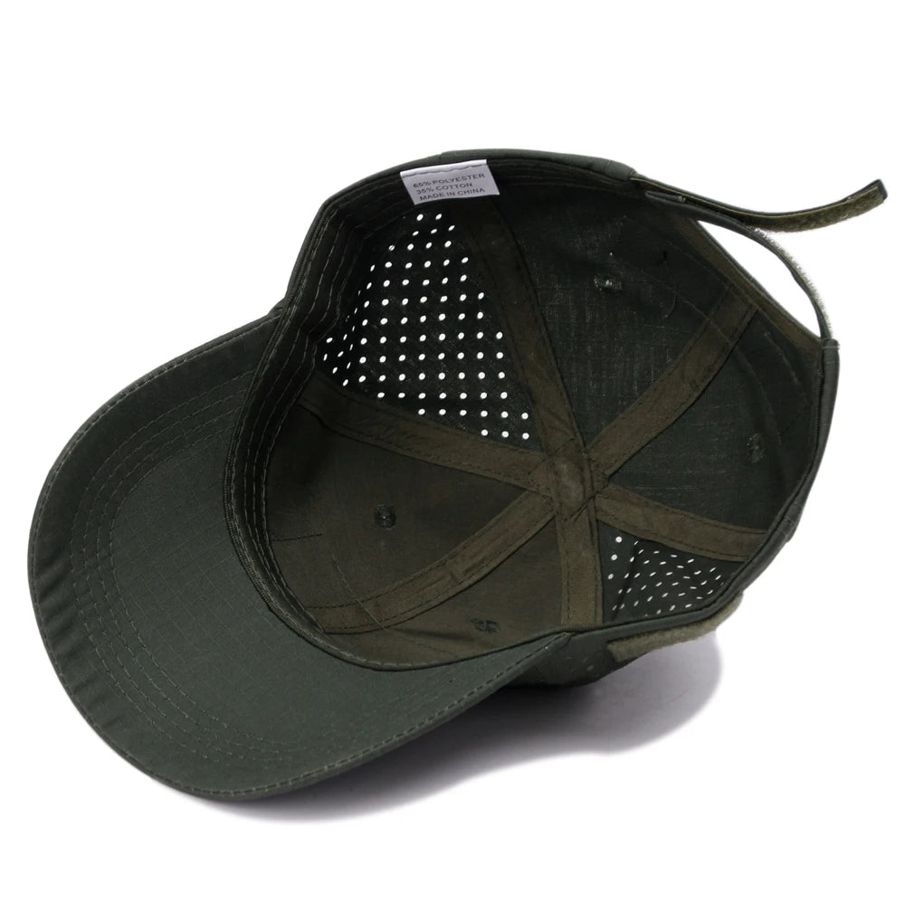Atmungsaktive Camouflage-Basecap für Herren – mit Sonnenschutz, ideal für Outdoor-Aktivitäten wie Wandern, Angeln, Camping oder Sport.