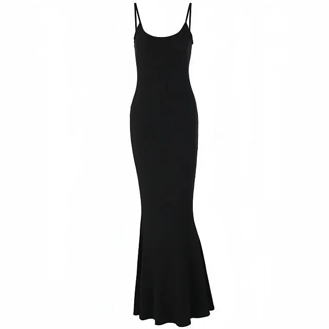 Rückenfreies Maxi-Kleid – Ärmelloses, figurbetontes Kleid im eleganten Design für einen modernen Look