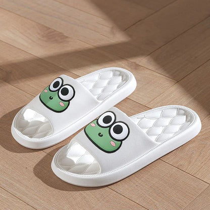 Rutschfeste Sommer-Slides mit Cartoon-Frosch-Design – weich, bequem und ideal für Strand, Bad oder Zuhause.