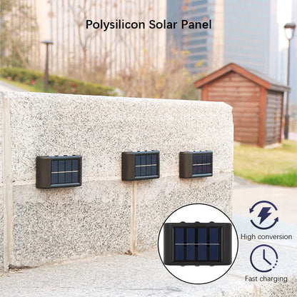 6LED Solar Lights, Outdoor Atmosphere Wall Lamp, Up And Down Light Control for Garden Yard Street Balcony Terrace Camping Decor