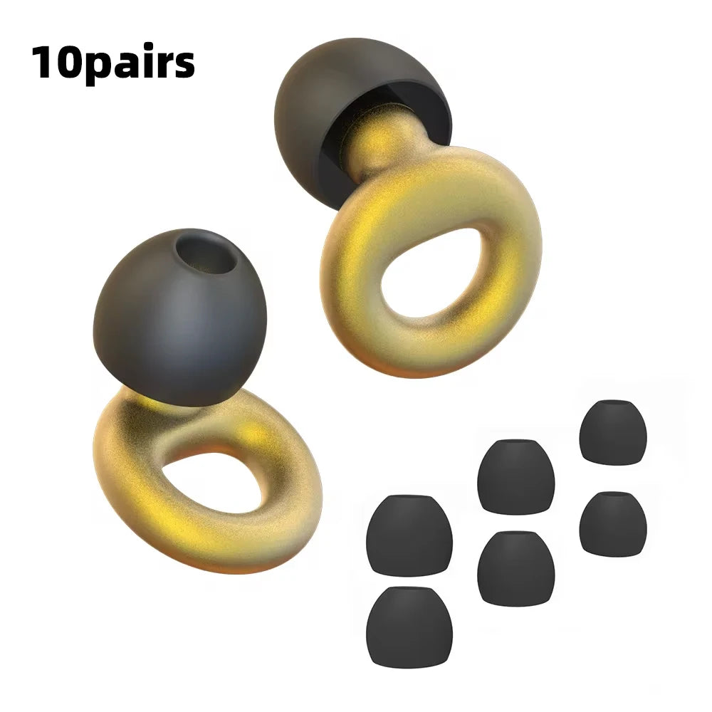 Bouchons d'oreilles en silicone avec réduction de bruit – insonorisés, confortables et idéaux pour nager, dormir ou pour un repos ininterrompu.