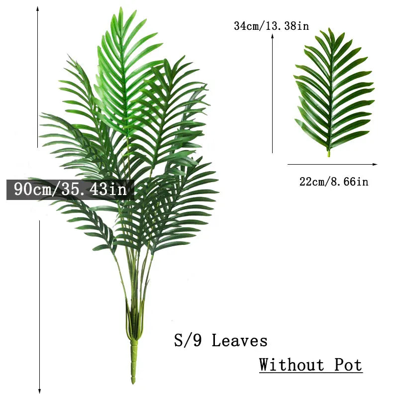 Große Künstliche Palme 90–120 cm – Tropische Deko-Pflanze mit Monstera-Blättern für Zuhause und Garten
