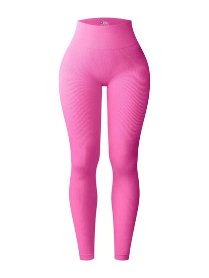 Nahtlose Sportleggings – Hochtailliert mit figurformendem Design und elastischem Rippmaterial