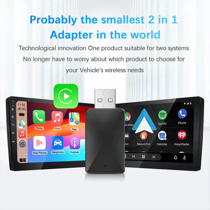 Kabelloser CarPlay & Android Auto Adapter – Mini-Box, Plug-and-Play, schnelle Verbindung per WLAN, passend für Toyota & mehr.