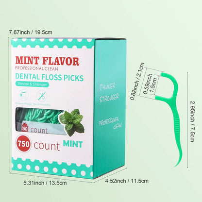 Minz-Zahnseide-Sticks – einzeln verwendbar, hygienisch & ideal für die gründliche Zahnzwischenraumreinigung zu Hause oder unterwegs.