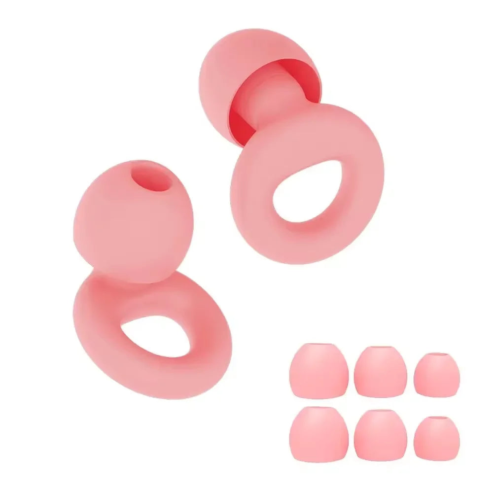 Bouchons d'oreilles en silicone avec réduction de bruit – insonorisés, confortables et idéaux pour nager, dormir ou pour un repos ininterrompu.